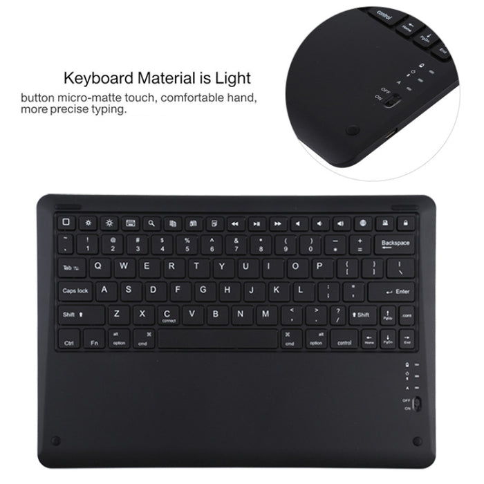 T129 Funda para tableta de cuero de microfibra con teclado negro Bluetooth desmontable para iPad Pro de 12,9 pulgadas (2020), con soporte