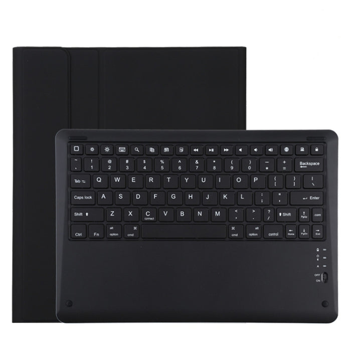 T129 Funda para tableta de cuero de microfibra con teclado negro Bluetooth desmontable para iPad Pro de 12,9 pulgadas (2020), con soporte