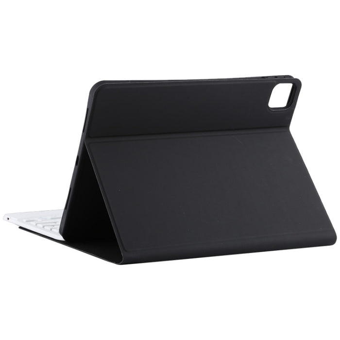 TG11BC Funda para tableta de cuero de microfibra con teclado blanco Bluetooth desmontable para iPad Pro de 11 pulgadas (2020), con panel táctil, ranura para bolígrafo y soporte