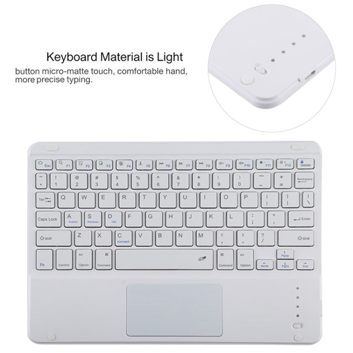 TG11BC Funda para tableta de cuero de microfibra con teclado blanco Bluetooth desmontable para iPad Pro de 11 pulgadas (2020), con panel táctil, ranura para bolígrafo y soporte