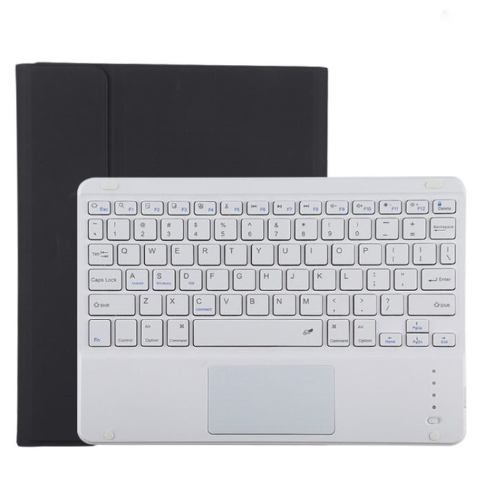 TG11BC Funda para tableta de cuero de microfibra con teclado blanco Bluetooth desmontable para iPad Pro de 11 pulgadas (2020), con panel táctil, ranura para bolígrafo y soporte
