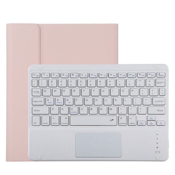 TG11BC Funda para tableta de cuero de microfibra con teclado blanco Bluetooth desmontable para iPad Pro de 11 pulgadas (2020), con panel táctil, ranura para bolígrafo y soporte