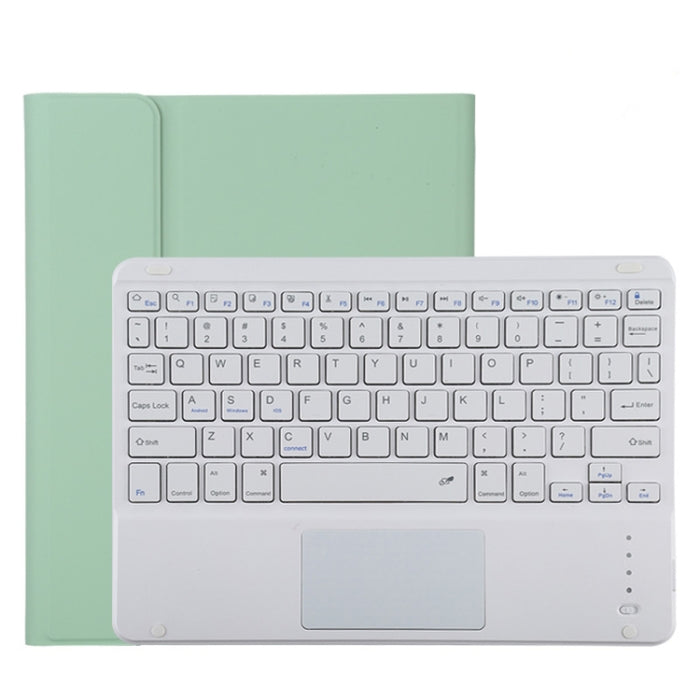 TG11BC Funda para tableta de cuero de microfibra con teclado blanco Bluetooth desmontable para iPad Pro de 11 pulgadas (2020), con panel táctil, ranura para bolígrafo y soporte