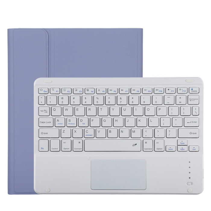TG11BC Funda para tableta de cuero de microfibra con teclado blanco Bluetooth desmontable para iPad Pro de 11 pulgadas (2020), con panel táctil, ranura para bolígrafo y soporte