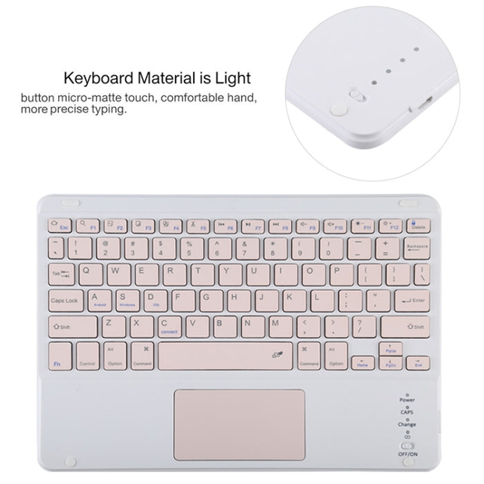 TG11BC Funda para tableta de cuero de microfibra con teclado rosa Bluetooth desmontable para iPad Pro de 11 pulgadas (2020), con panel táctil, ranura para bolígrafo y soporte