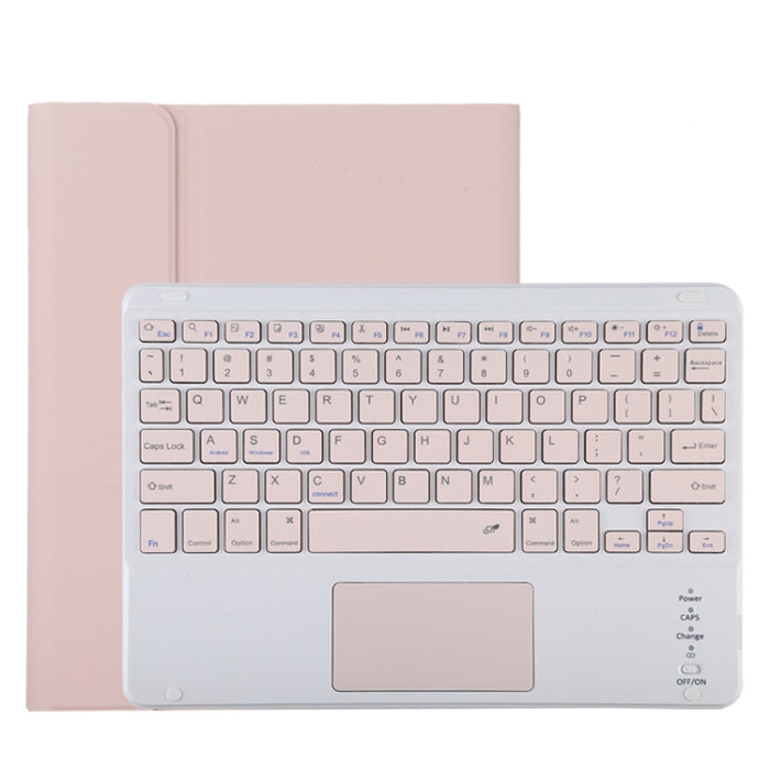 TG11BC Funda para tableta de cuero de microfibra con teclado rosa Bluetooth desmontable para iPad Pro de 11 pulgadas (2020), con panel táctil, ranura para bolígrafo y soporte