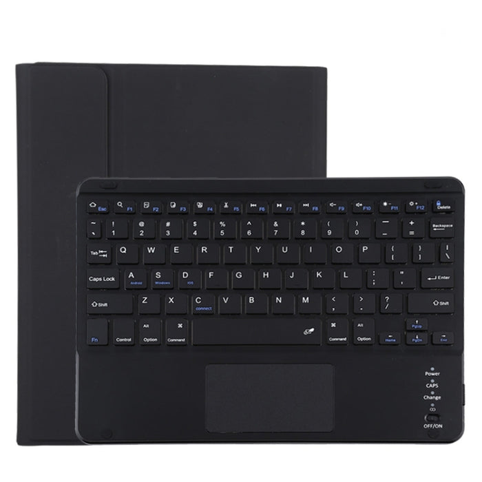 TG11BC Funda para tableta de cuero de microfibra con teclado negro Bluetooth desmontable para iPad Pro de 11 pulgadas (2020), con panel táctil, ranura para lápiz y soporte
