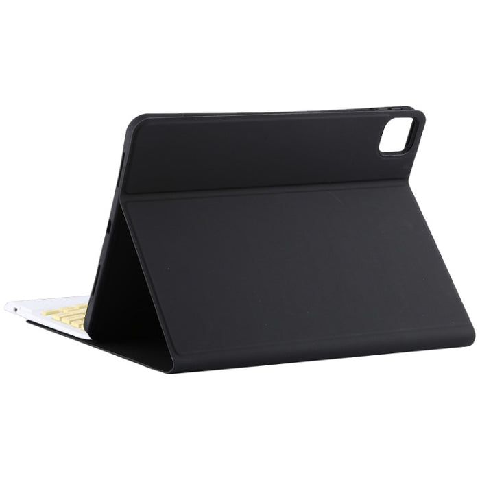 TG11BC Funda para tableta de cuero de microfibra con teclado amarillo Bluetooth desmontable para iPad Pro de 11 pulgadas (2020), con panel táctil, ranura para bolígrafo y soporte