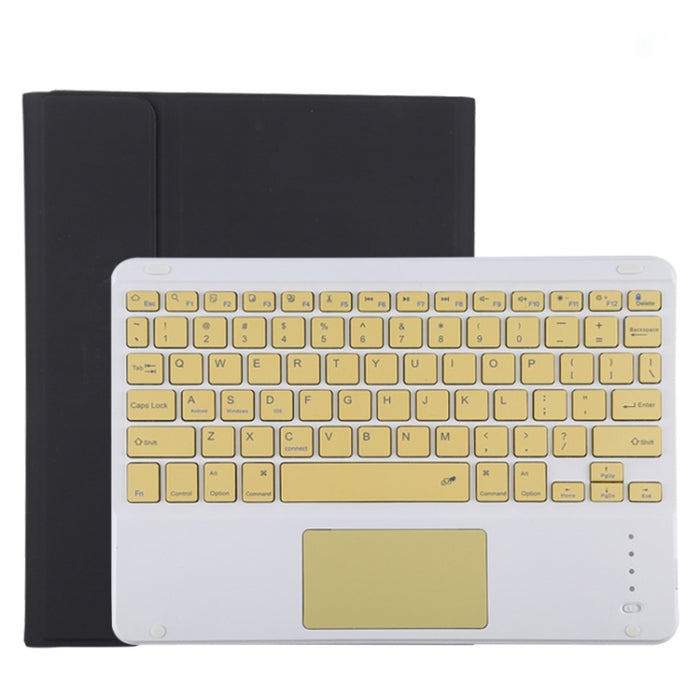 TG11BC Funda para tableta de cuero de microfibra con teclado amarillo Bluetooth desmontable para iPad Pro de 11 pulgadas (2020), con panel táctil, ranura para bolígrafo y soporte