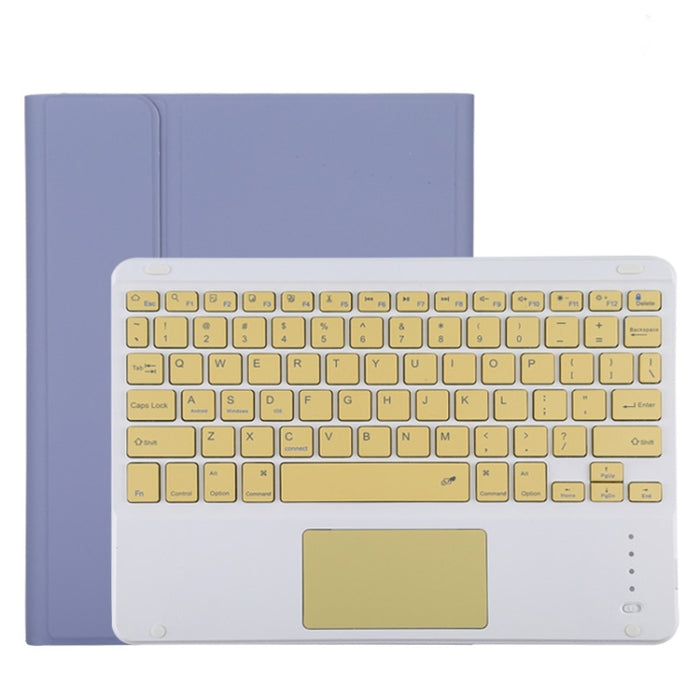 TG11BC Funda para tableta de cuero de microfibra con teclado amarillo Bluetooth desmontable para iPad Pro de 11 pulgadas (2020), con panel táctil, ranura para bolígrafo y soporte