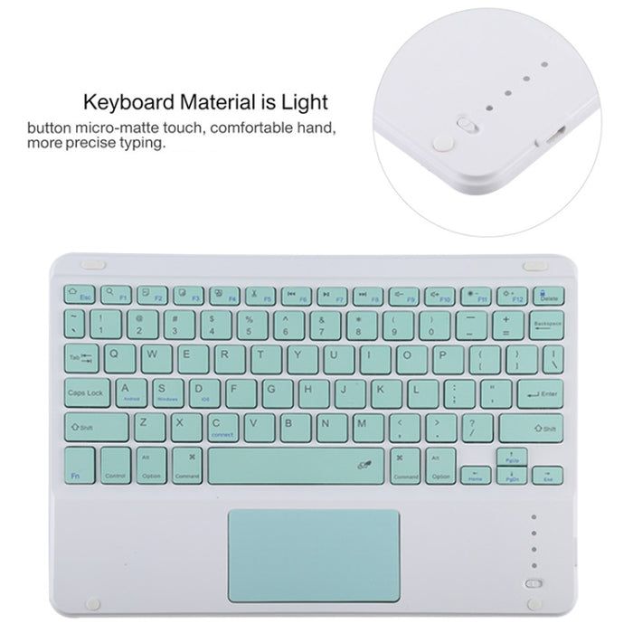 TG11BC Funda para tableta de cuero de microfibra con teclado verde Bluetooth desmontable para iPad Pro de 11 pulgadas (2020), con panel táctil, ranura para bolígrafo y soporte