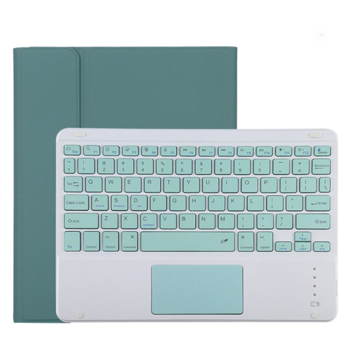 TG11BC Funda para tableta de cuero de microfibra con teclado verde Bluetooth desmontable para iPad Pro de 11 pulgadas (2020), con panel táctil, ranura para bolígrafo y soporte