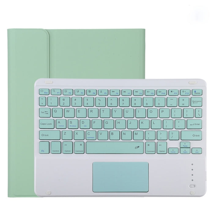 TG11BC Funda para tableta de cuero de microfibra con teclado verde Bluetooth desmontable para iPad Pro de 11 pulgadas (2020), con panel táctil, ranura para bolígrafo y soporte
