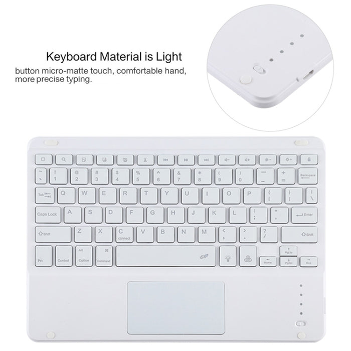 TG11BCS Funda para tableta de cuero de microfibra con teclado blanco Bluetooth desmontable para iPad Pro de 11 pulgadas (2020), con retroiluminación, panel táctil, ranura para bolígrafo y soporte