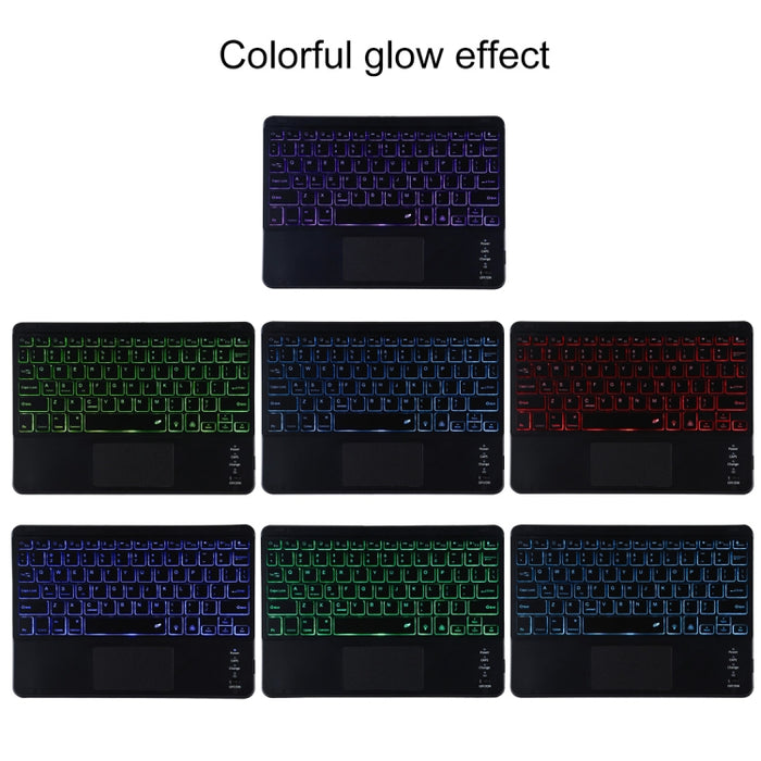 TG11BCS Funda para tableta de cuero de microfibra con teclado negro Bluetooth desmontable para iPad Pro de 11 pulgadas (2020), con retroiluminación, panel táctil, ranura para bolígrafo y soporte