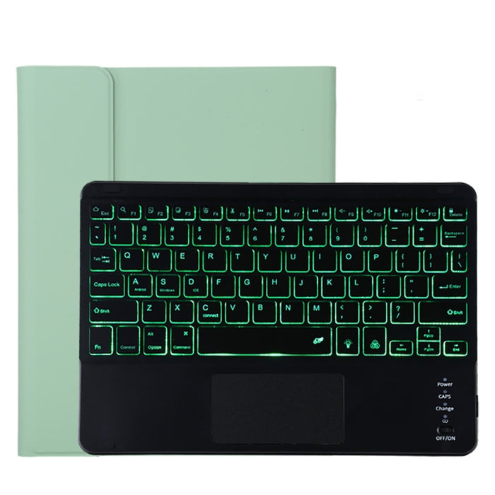 TG11BCS Funda para tableta de cuero de microfibra con teclado negro Bluetooth desmontable para iPad Pro de 11 pulgadas (2020), con retroiluminación, panel táctil, ranura para bolígrafo y soporte