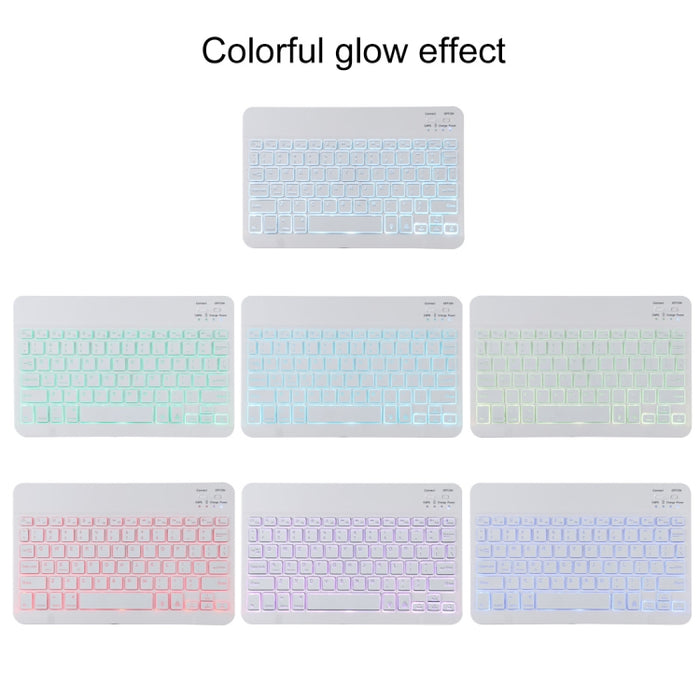 TG11BS Funda para tableta de cuero de microfibra con teclado blanco Bluetooth desmontable para iPad Pro de 11 pulgadas (2020), con retroiluminación, ranura para bolígrafo y soporte