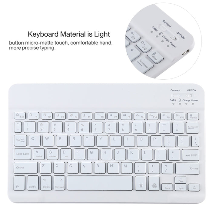 TG11BS Funda para tableta de cuero de microfibra con teclado blanco Bluetooth desmontable para iPad Pro de 11 pulgadas (2020), con retroiluminación, ranura para bolígrafo y soporte
