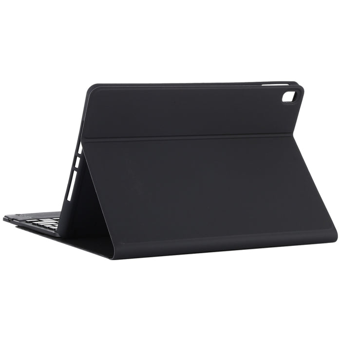 TG-102BCS Teclado negro Bluetooth desmontable + Funda de cuero de microfibra para tableta para iPad de 10,2 pulgadas / iPad Air (2019), con panel táctil, retroiluminación, ranura para bolígrafo y soporte