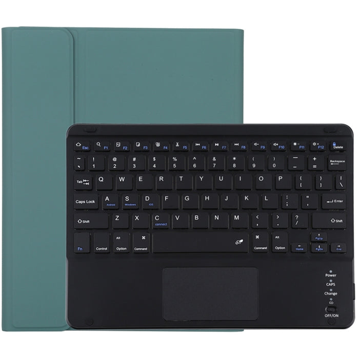 TG-102BC Teclado negro Bluetooth desmontable + Funda de cuero de microfibra para tableta para iPad de 10,2 pulgadas / iPad Air (2019), con panel táctil, ranura para lápiz y soporte