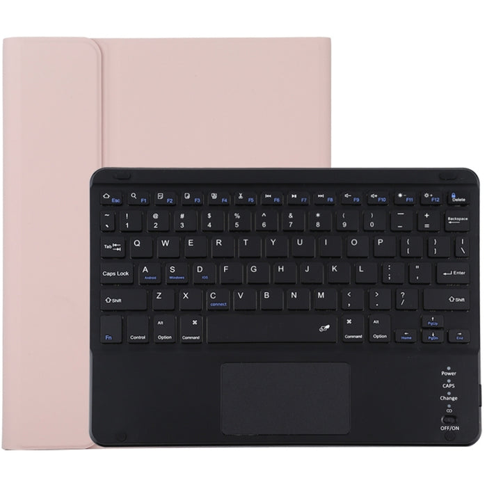 TG-102BC Teclado negro Bluetooth desmontable + Funda de cuero de microfibra para tableta para iPad de 10,2 pulgadas / iPad Air (2019), con panel táctil, ranura para lápiz y soporte