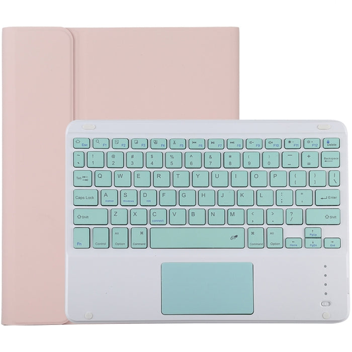 TG-102BC Teclado verde Bluetooth desmontable + Funda de cuero de microfibra para tableta para iPad de 10,2 pulgadas / iPad Air (2019), con panel táctil, ranura para lápiz y soporte
