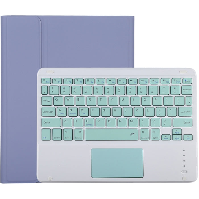 TG-102BC Teclado verde Bluetooth desmontable + Funda de cuero de microfibra para tableta para iPad de 10,2 pulgadas / iPad Air (2019), con panel táctil, ranura para lápiz y soporte