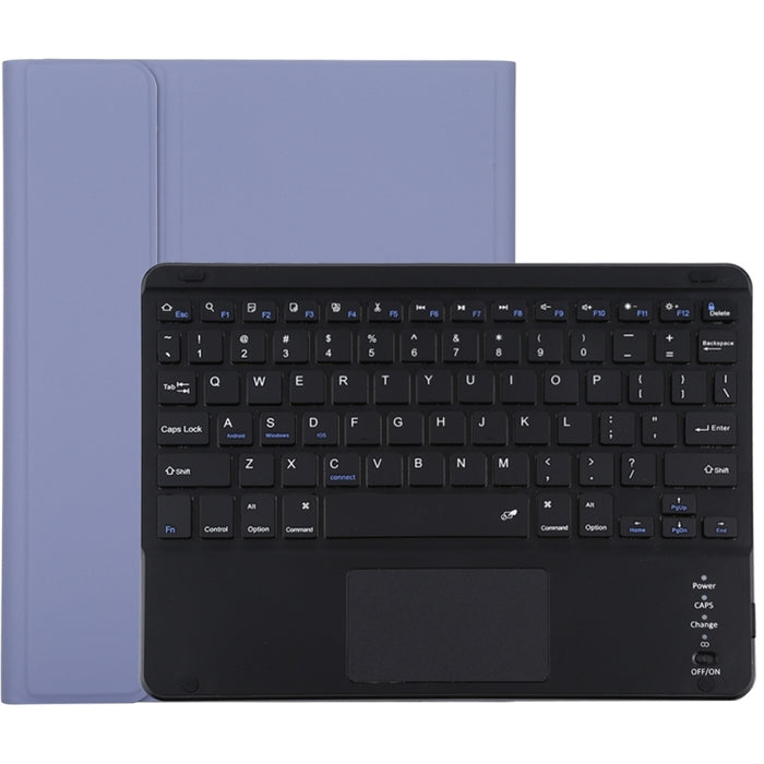 TG109BC Teclado negro Bluetooth desmontable + Funda de cuero de microfibra para tableta para iPad Air 2020, con panel táctil, ranura para bolígrafo y soporte