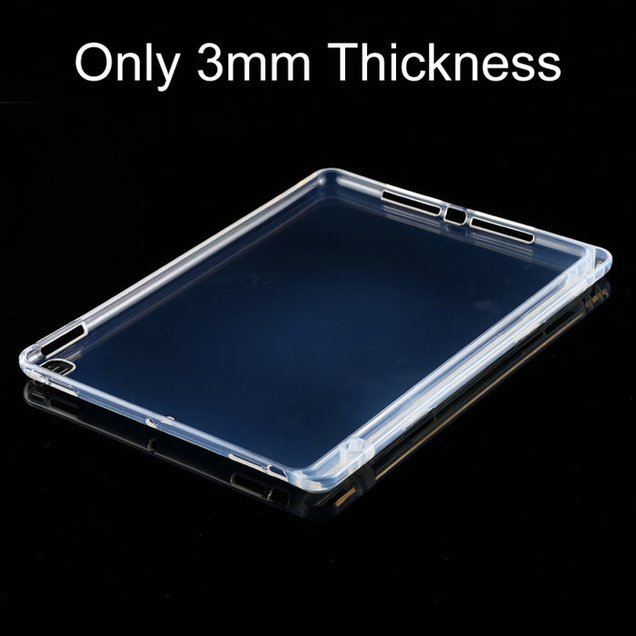 Para iPad 10.2 / iPad Pro 10.5 (2017) Funda protectora transparente a prueba de golpes de 3 mm con ranura para bolígrafo