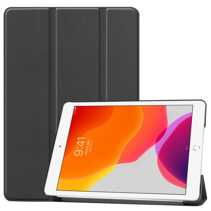 Para iPad 10.2 Custer Texture Funda de cuero PU inteligente con tapa horizontal con función de suspensión / activación y soporte plegable triple