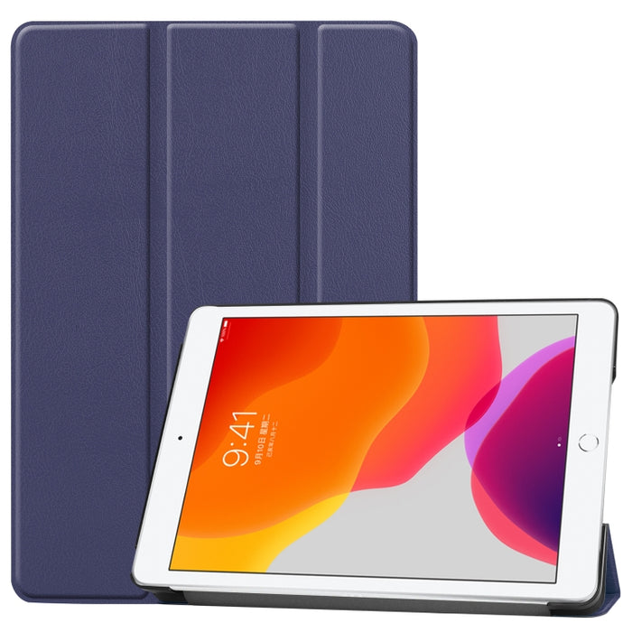 Para iPad 10.2 Custer Texture Funda de cuero PU inteligente con tapa horizontal con función de suspensión / activación y soporte plegable triple
