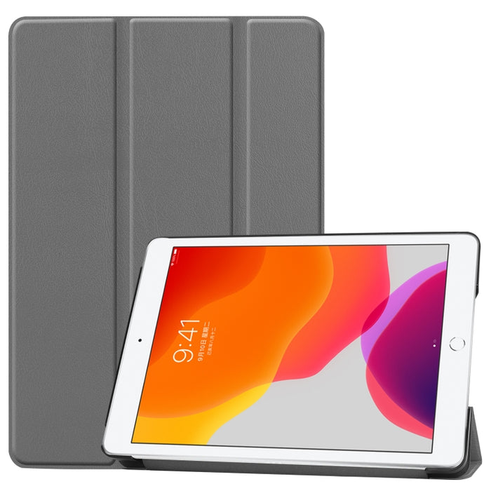 Para iPad 10.2 Custer Texture Funda de cuero PU inteligente con tapa horizontal con función de suspensión / activación y soporte plegable triple