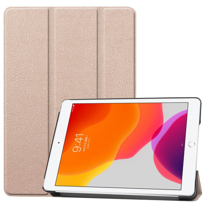 Para iPad 10.2 Custer Texture Funda de cuero PU inteligente con tapa horizontal con función de suspensión / activación y soporte plegable triple