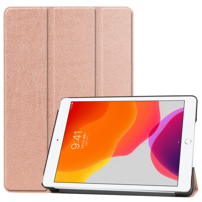 Para iPad 10.2 Custer Texture Funda de cuero PU inteligente con tapa horizontal con función de suspensión / activación y soporte plegable triple