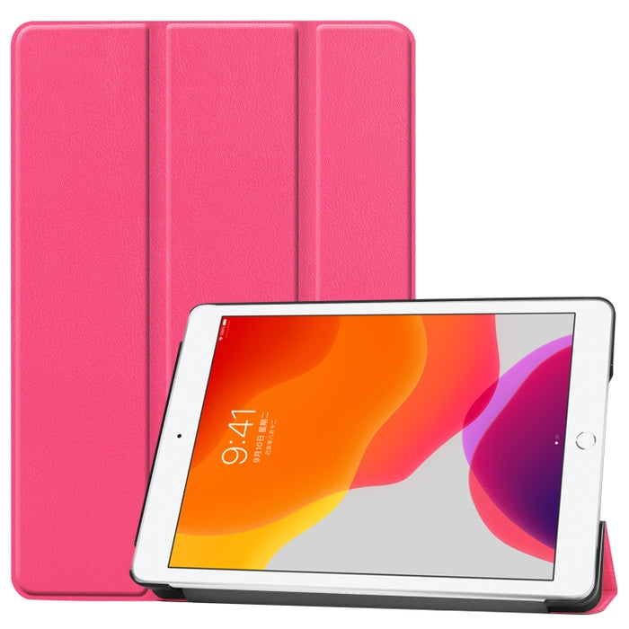 Para iPad 10.2 Custer Texture Funda de cuero PU inteligente con tapa horizontal con función de suspensión / activación y soporte plegable triple