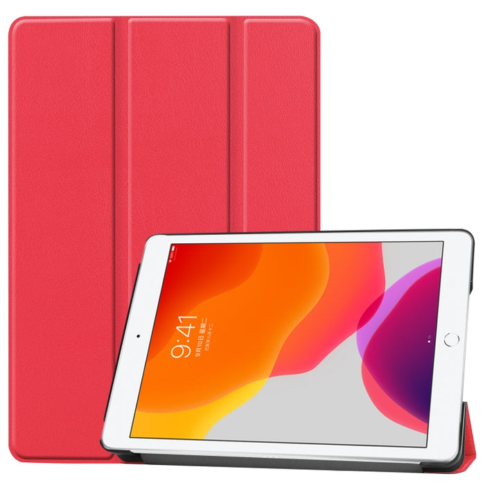 Para iPad 10.2 Custer Texture Funda de cuero PU inteligente con tapa horizontal con función de suspensión / activación y soporte plegable triple