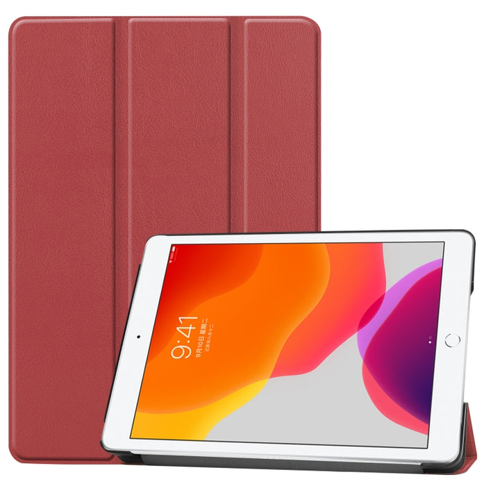 Para iPad 10.2 Custer Texture Funda de cuero PU inteligente con tapa horizontal con función de suspensión / activación y soporte plegable triple