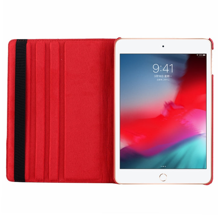 Funda de cuero con rotación horizontal de 360 grados y textura de Litchi para iPad Mini 2019, con soporte y función de suspensión/activación