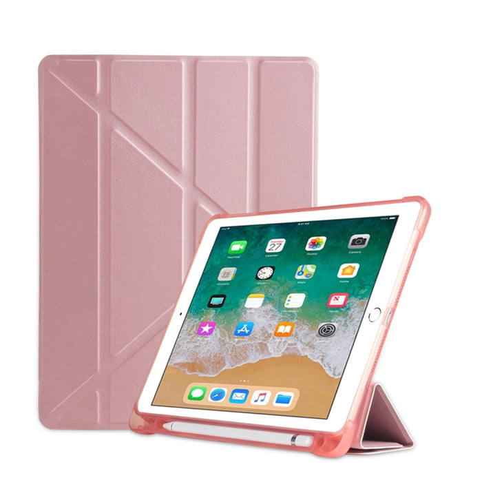 Funda protectora de TPU plegable a prueba de golpes para iPad 9.7 (2018) / 9.7 (2017) / air / air2, con soporte y ranura para bolígrafo