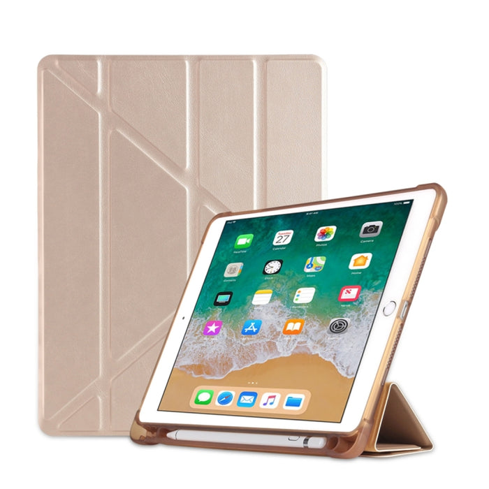 Funda protectora de TPU plegable a prueba de golpes para iPad 9.7 (2018) / 9.7 (2017) / air / air2, con soporte y ranura para bolígrafo