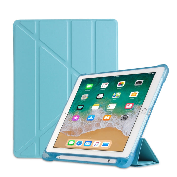 Funda protectora de TPU plegable a prueba de golpes para iPad 9.7 (2018) / 9.7 (2017) / air / air2, con soporte y ranura para bolígrafo