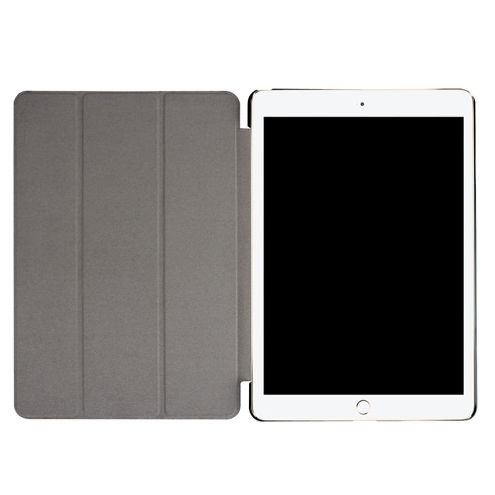 Para iPad Pro 10,5 pulgadas PU Litchi Texture funda inteligente plegable 3 cubierta trasera transparente con soporte