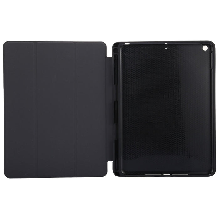 Funda de cuero con tapa horizontal con patrón de textura de tela para iPad Pro de 10,5 pulgadas, con soporte plegable triple y ranuras para bolígrafos