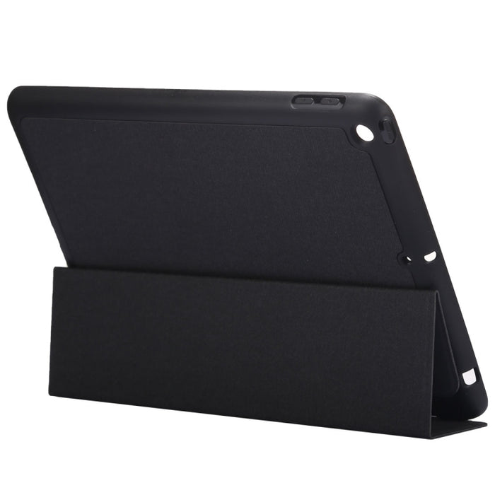 Funda de cuero con tapa horizontal con patrón de textura de tela para iPad Pro de 10,5 pulgadas, con soporte plegable triple y ranuras para bolígrafos