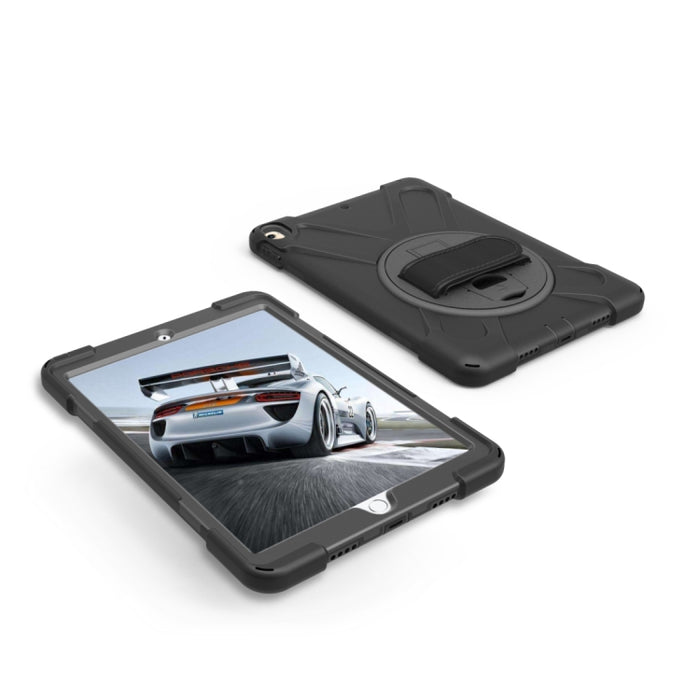 Para iPad Pro 10,5 pulgadas PC con rotación de 360 grados + funda protectora de silicona con soporte y correa de mano