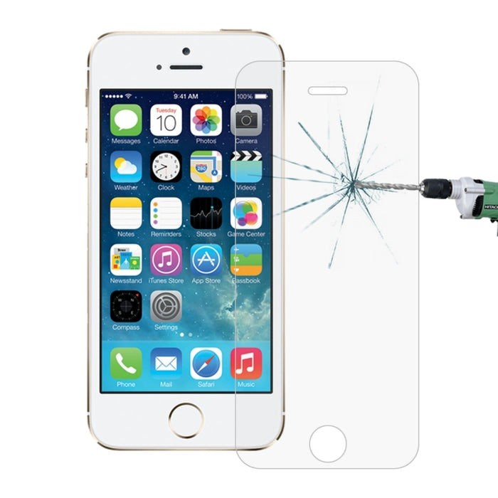 2 PCS para iPhone SE y 5s y 5C y 5 0,26 mm 9H Dureza superficial 2.5D Película de pantalla de vidrio templado a prueba de explosiones