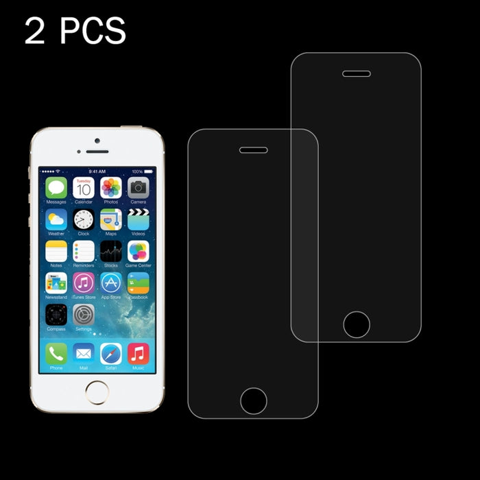 2 PCS para iPhone SE y 5s y 5C y 5 0,26 mm 9H Dureza superficial 2.5D Película de pantalla de vidrio templado a prueba de explosiones