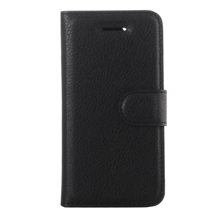 Para iPhone 5 y 5s y SE Funda de cuero con tapa horizontal con textura Litchi con soporte, ranuras para tarjetas y billetera