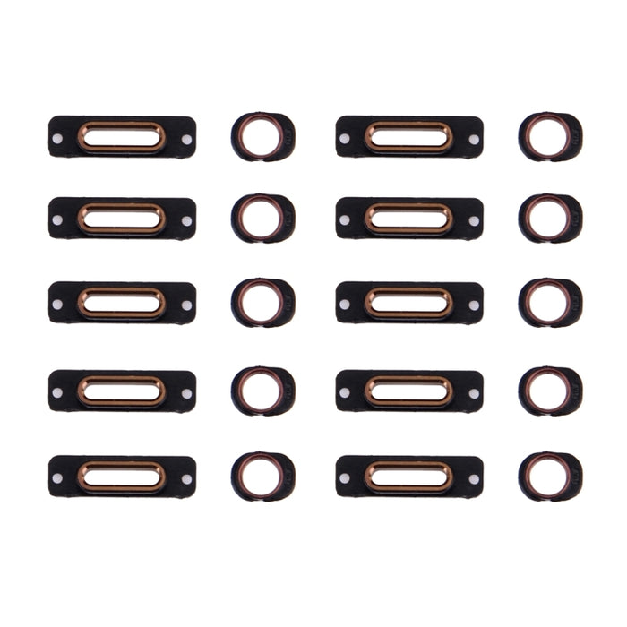 10 PCS 2 en 1 para soportes de retención del puerto de carga del iPhone SE + anillos para conector de auriculares, For iPhone SE