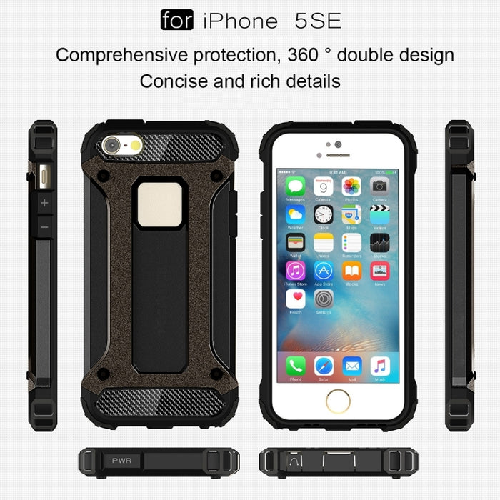 Estuche combinado Tough Armor TPU + PC para iPhone SE, 5 y 5s